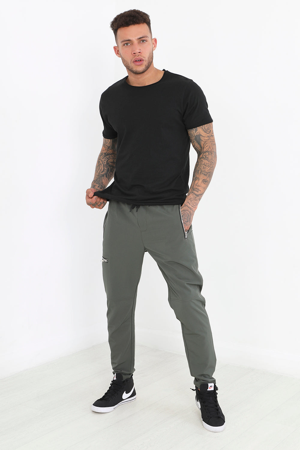 Brave Soul Khaki Elasticated Waist Utility Trousers - Khaki Image 3