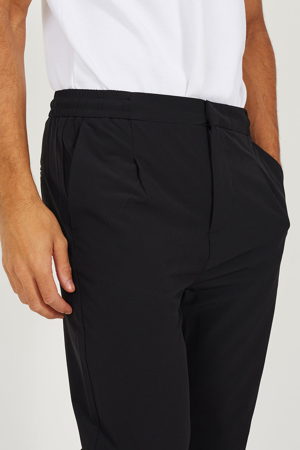 Brave Soul Black Elasticated Waist Chino Style Trousers - Black Image 4