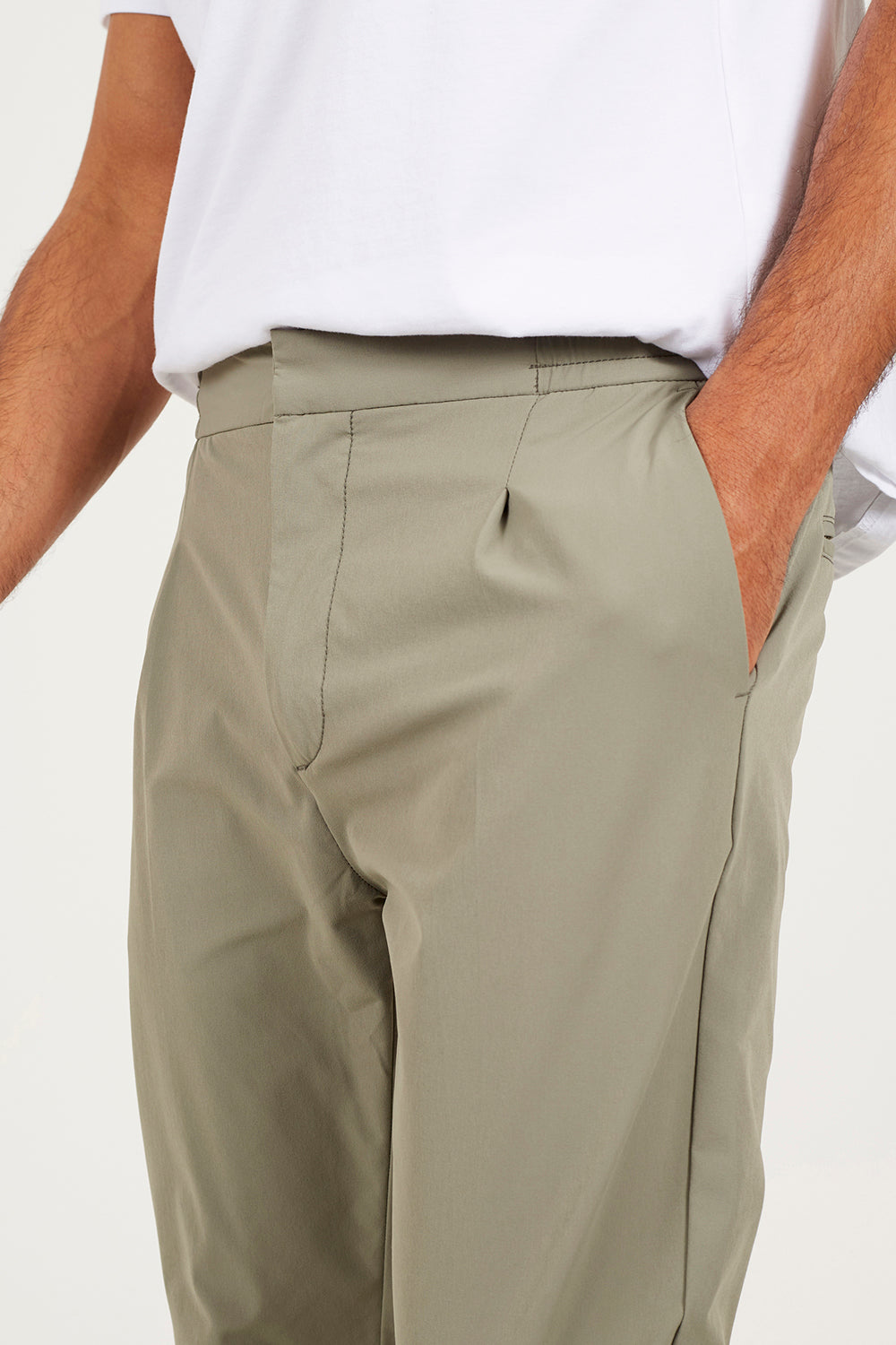 Brave Soul Pale Green Elasticated Waist Chino Style Trousers - Pale Green Image 4