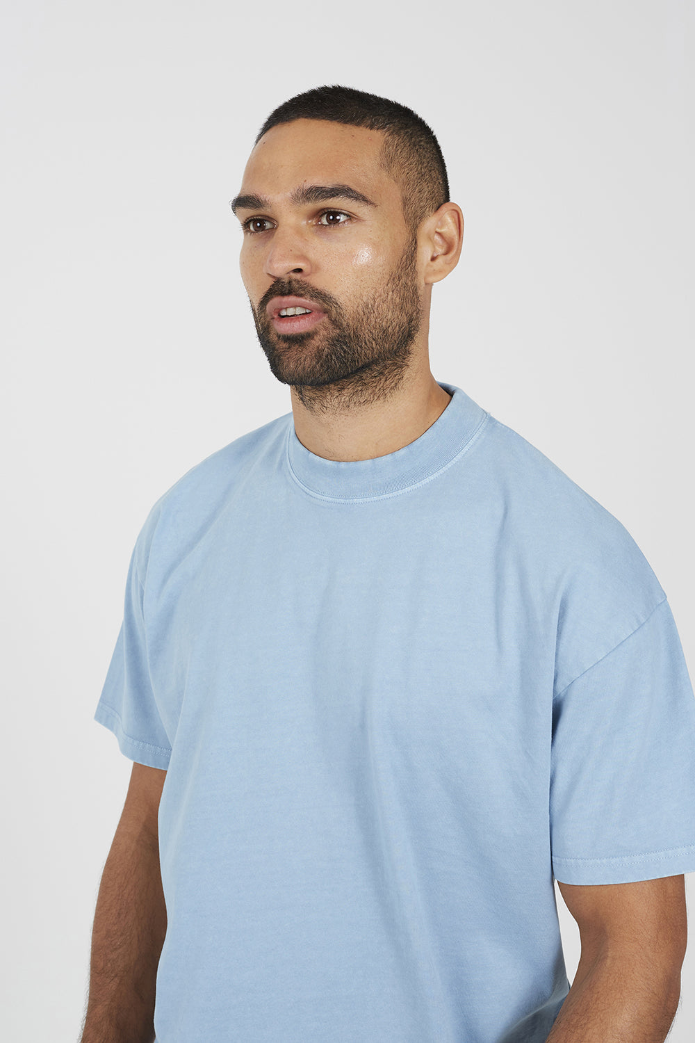 Brave Soul Blue Acid Wash Oversized T-shirt - Blue Image 4