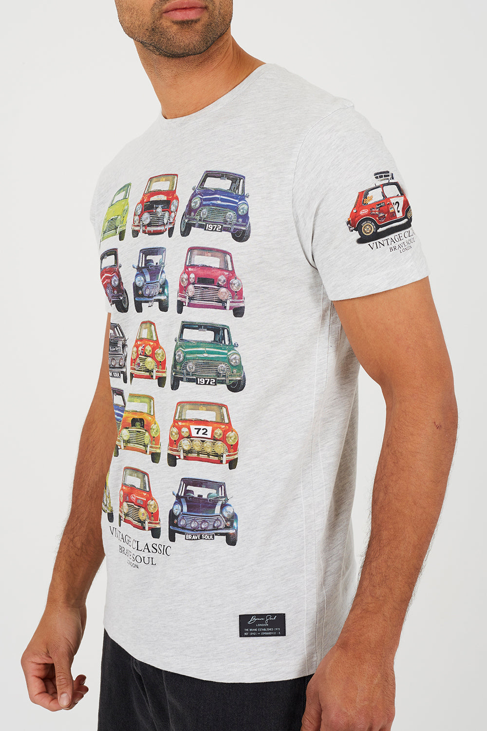 Brave Soul Ecru Cotton Jersey Graphic T-Shirt - Ecru Image 4