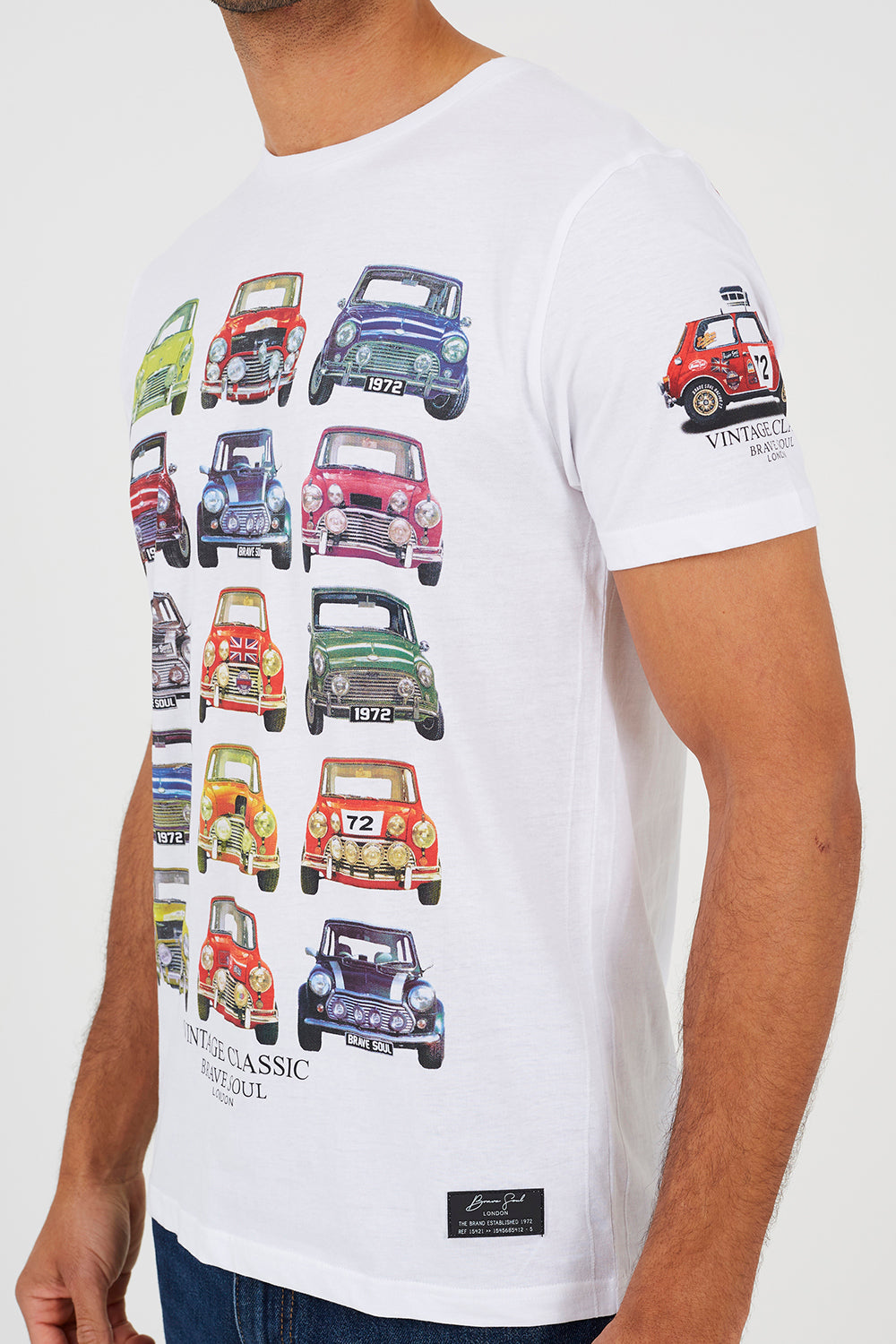 Brave Soul White Cotton Jersey Graphic T-Shirt - White Image 4
