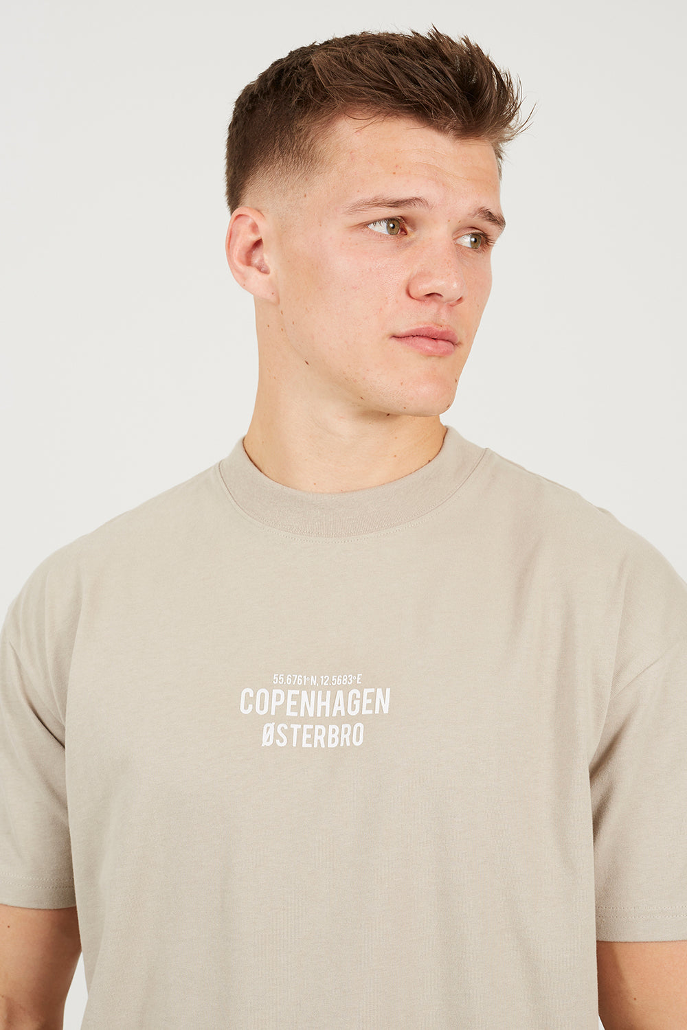 Brave Soul Light Sand Cotton Relaxed Fit T-Shirt - Light Sand Image 4