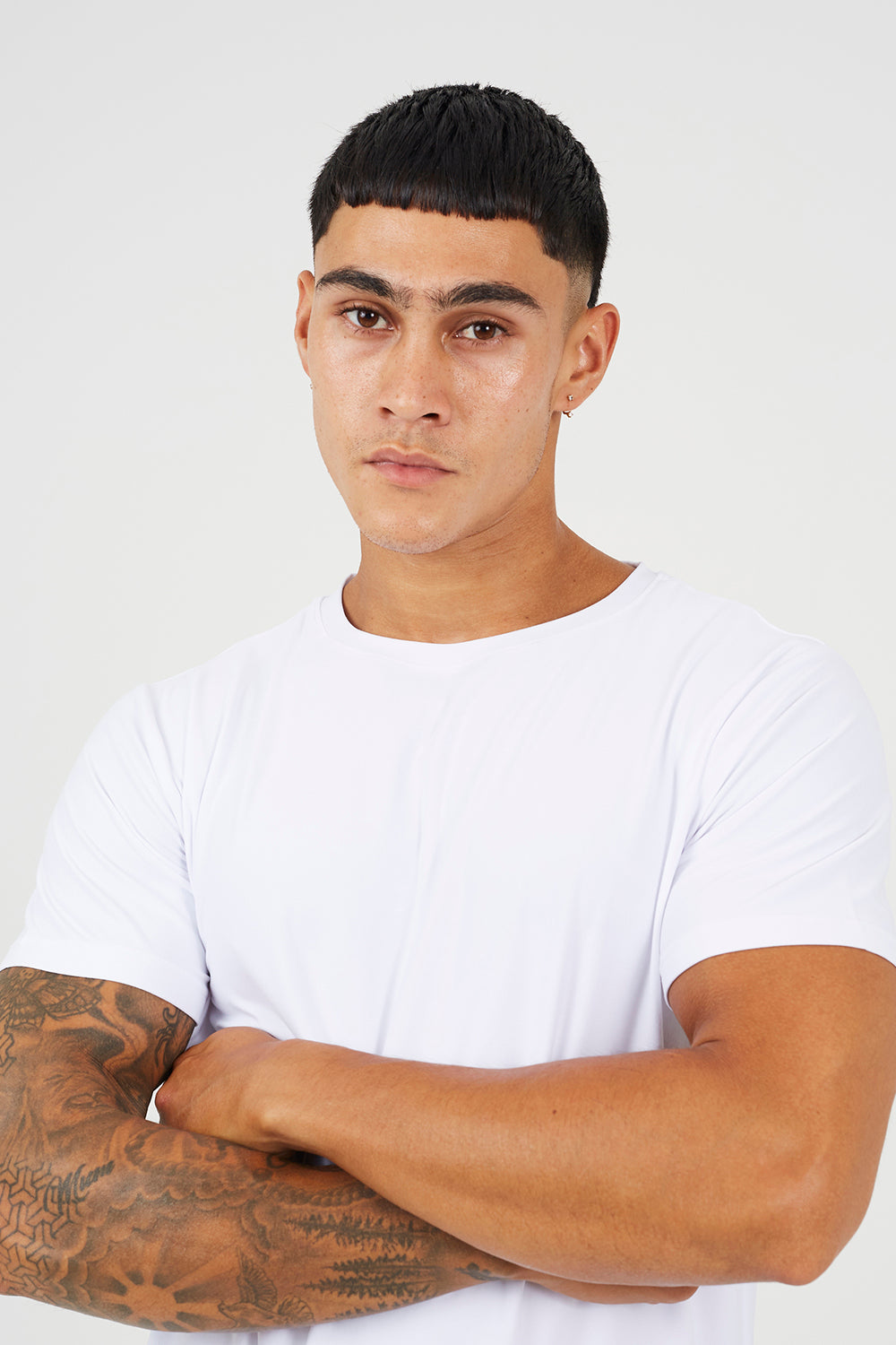Brave Soul White Classic Crew Neck T-Shirt - White Image 4