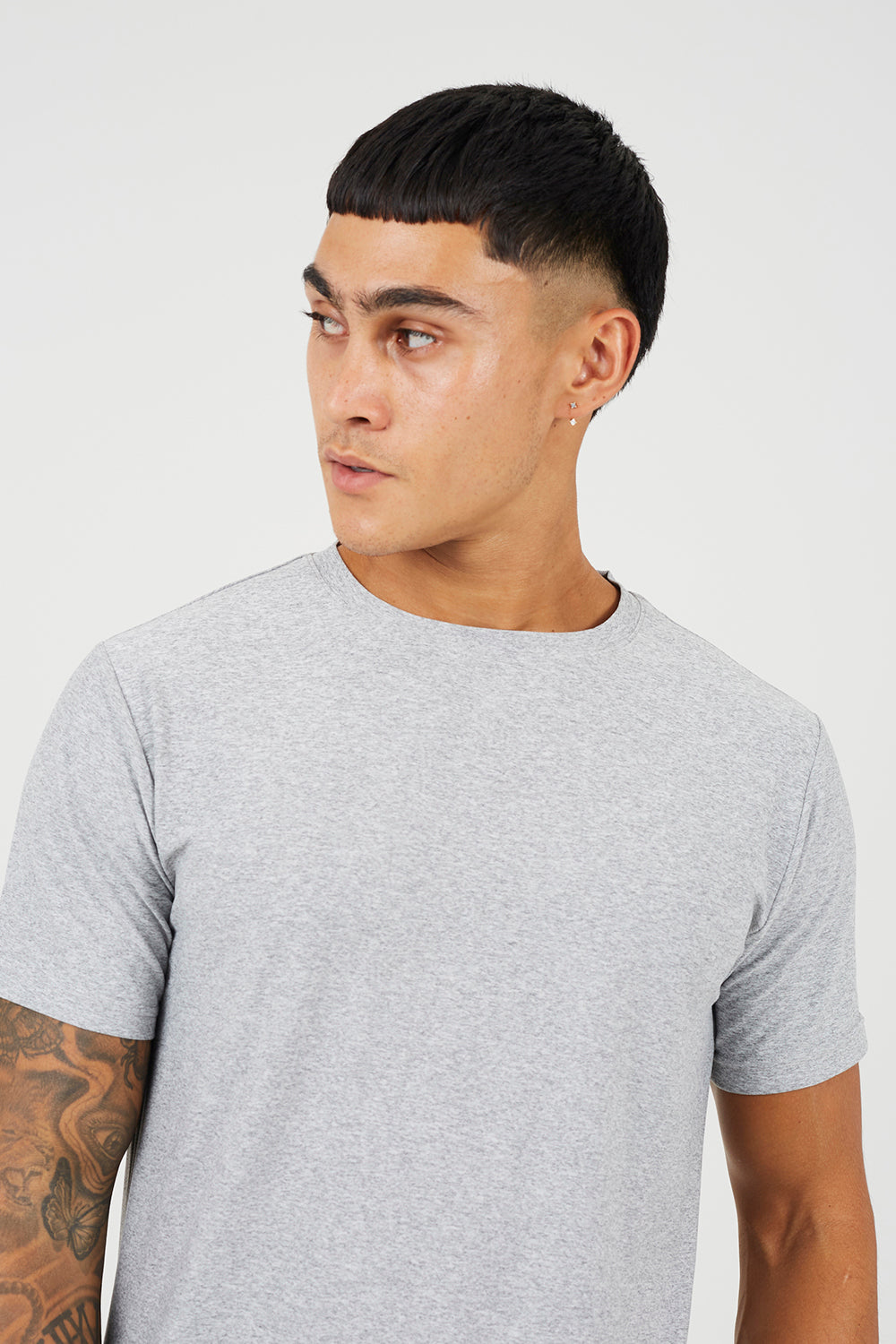 Brave Soul Light Grey Classic Crew Neck T-Shirt - Light Grey Image 4