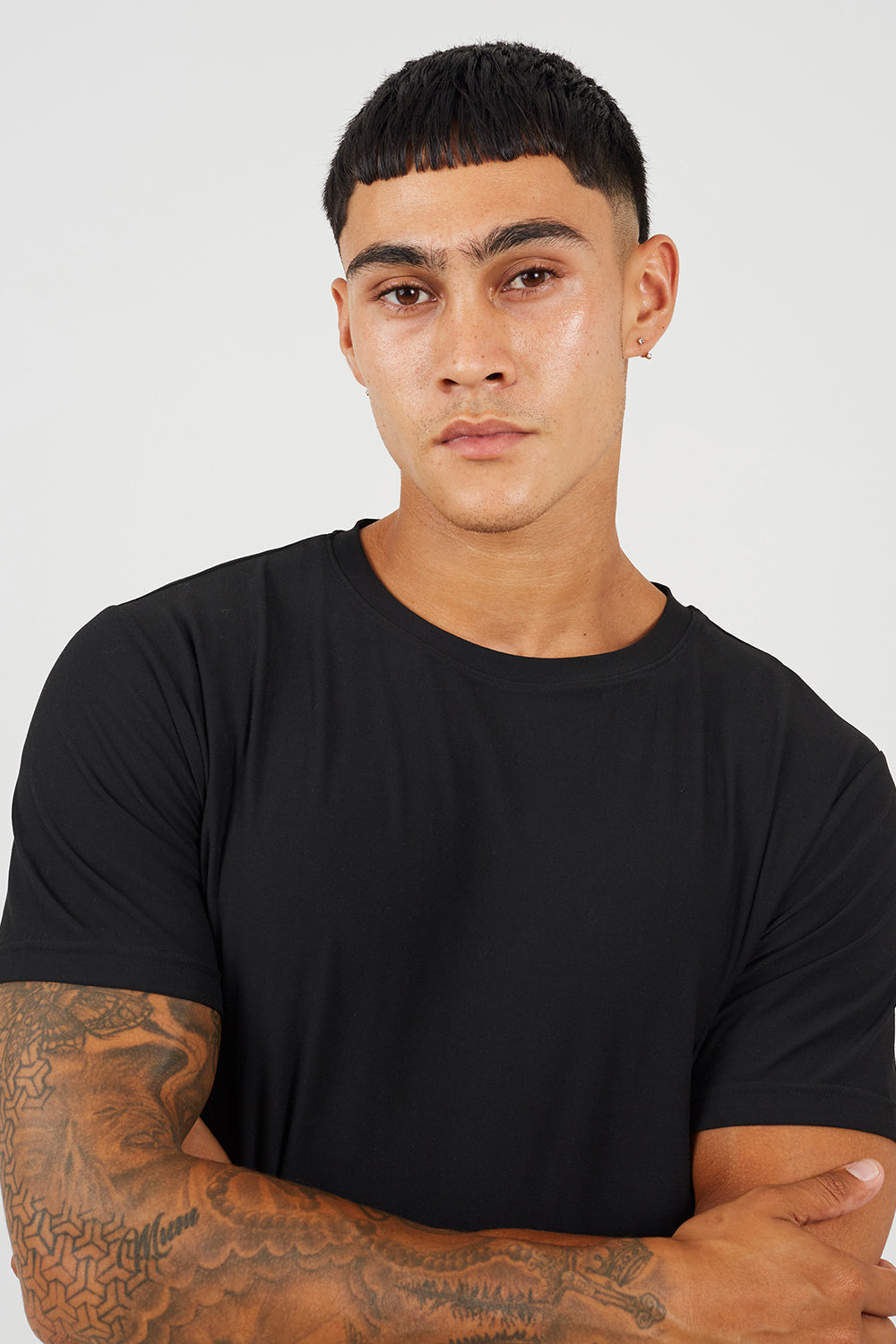 Brave Soul Black Classic Crew Neck T-Shirt - Black Image 4