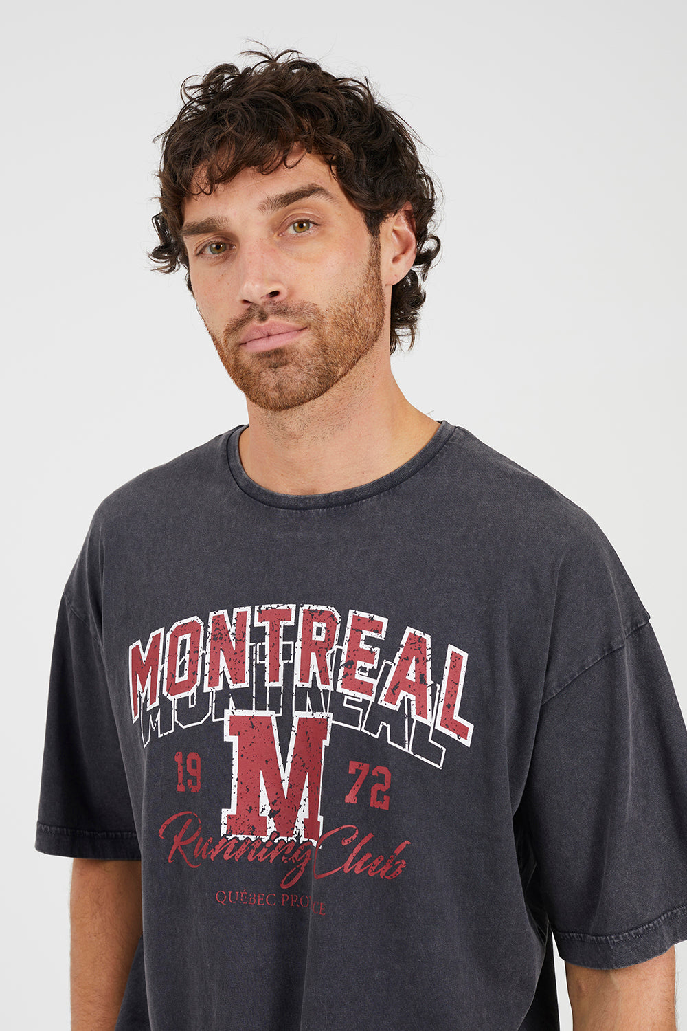 Brave Soul Dark Grey Acid Wash Relaxed Fit T-Shirt - Dark Grey Image 4