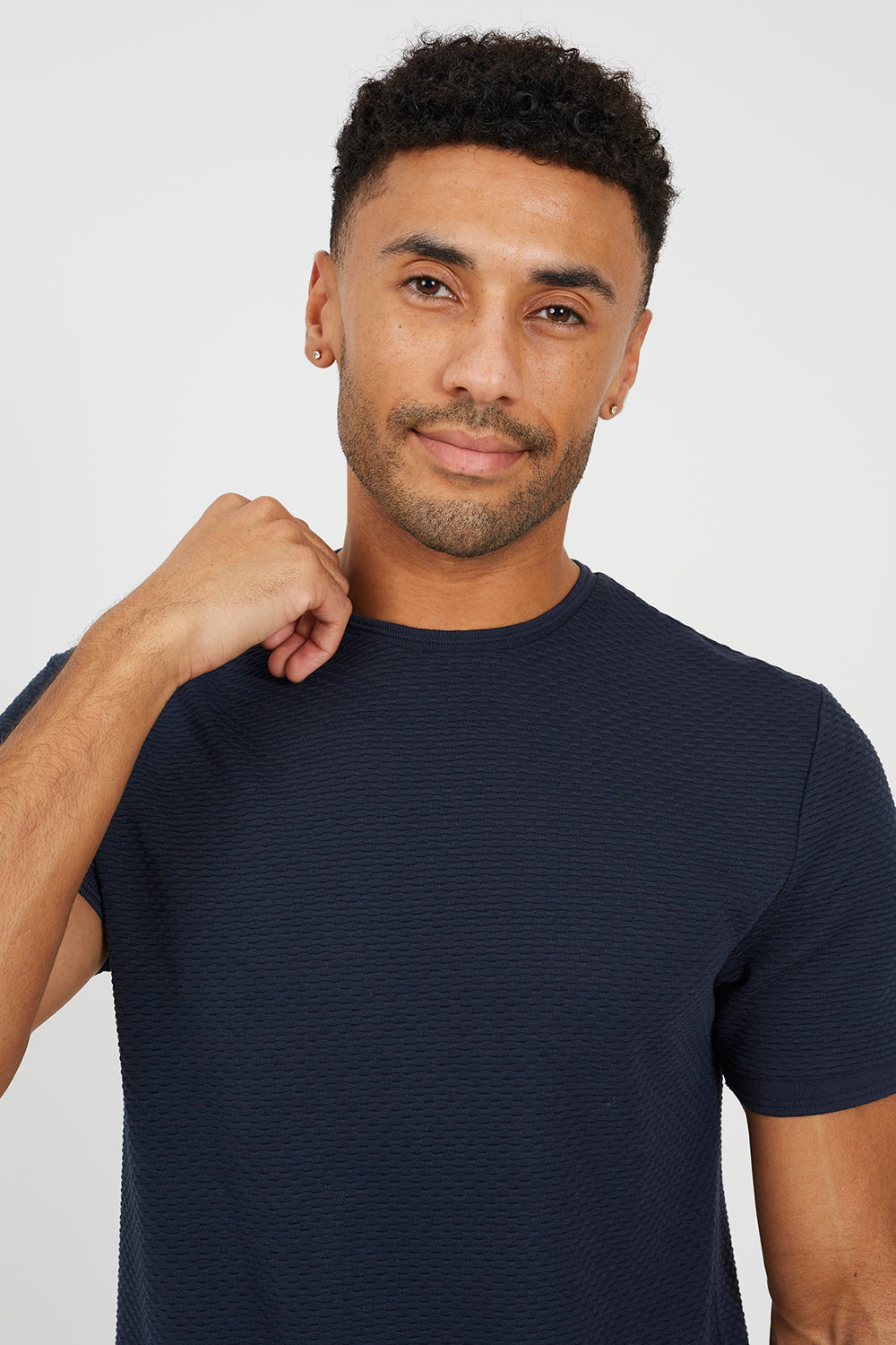 Brave Soul Navy Crew Neck T-Shirt - Navy Image 4