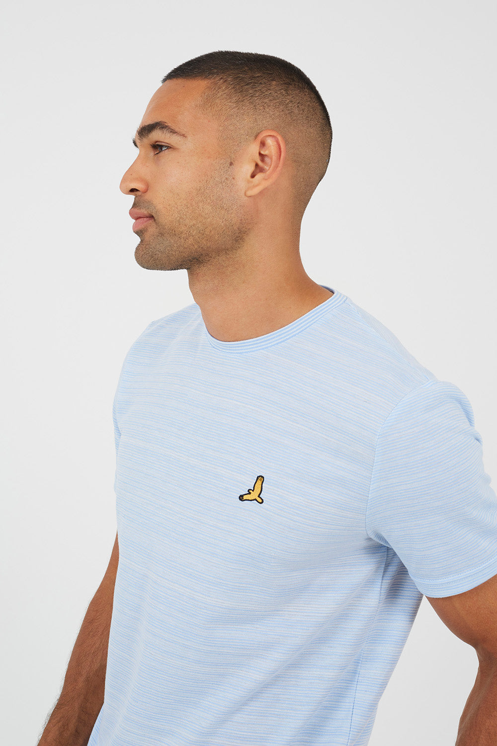 Brave Soul Light Blue Crew Neck T-Shirt - Light Blue Image 4
