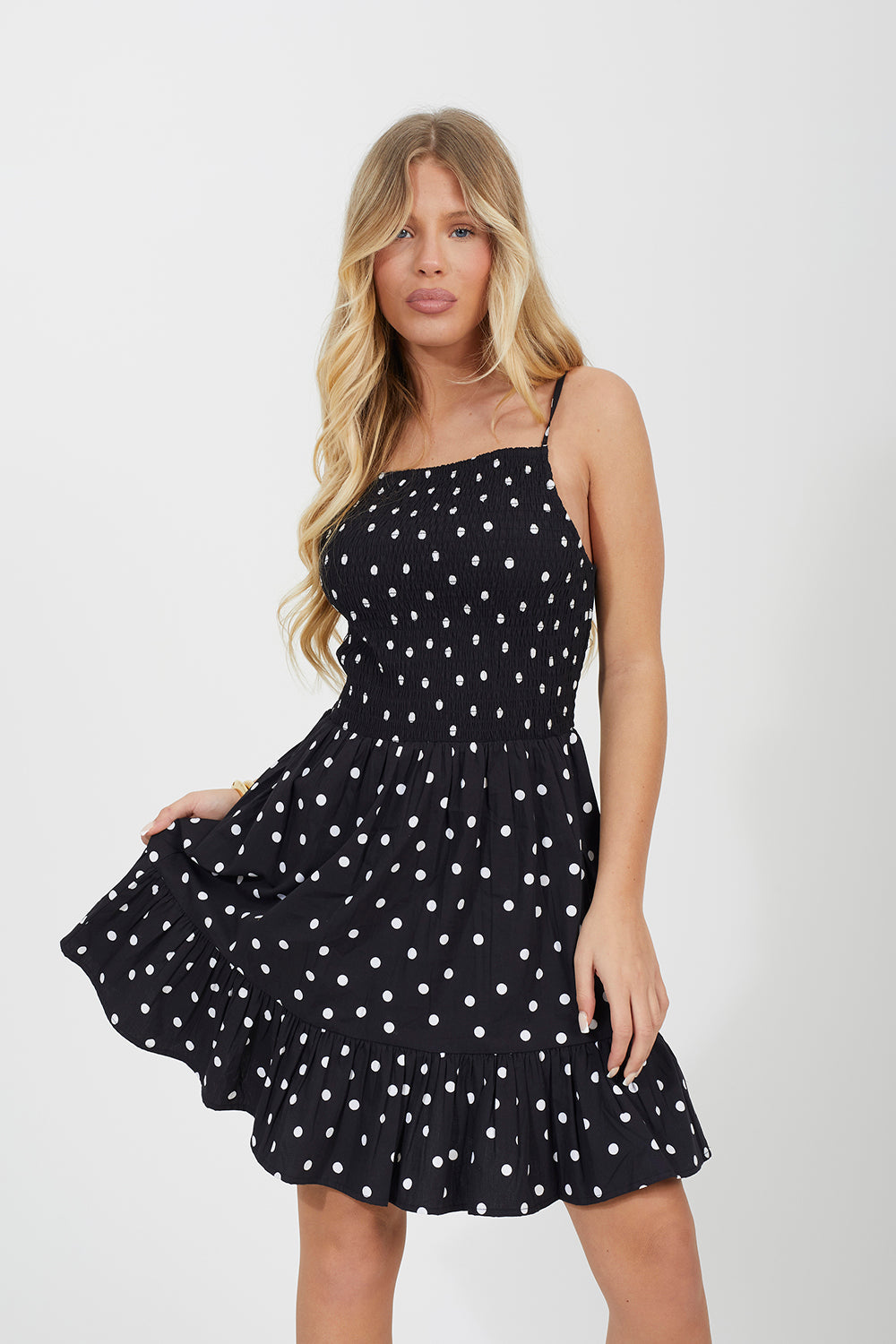 Brave Soul Black Fit & Flare Mini Dress - Black Image 1