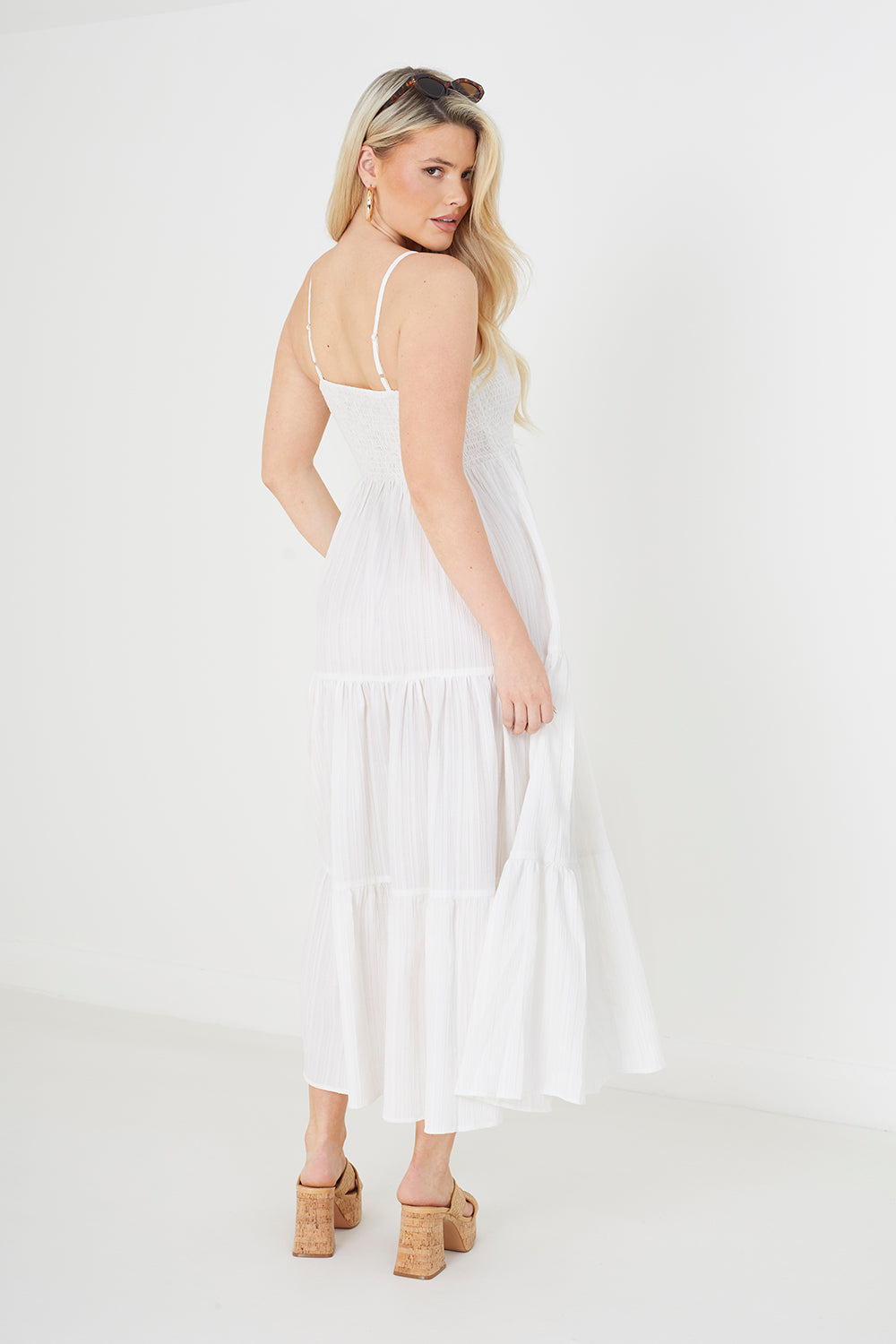 Brave Soul White Tiered Maxi Dress - White Image 2