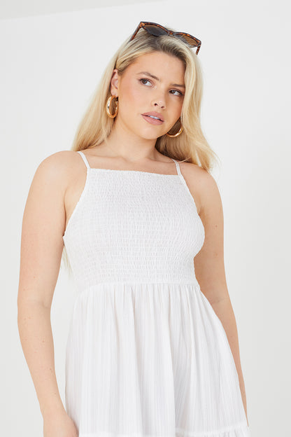 Brave Soul White Tiered Maxi Dress - White Image 3