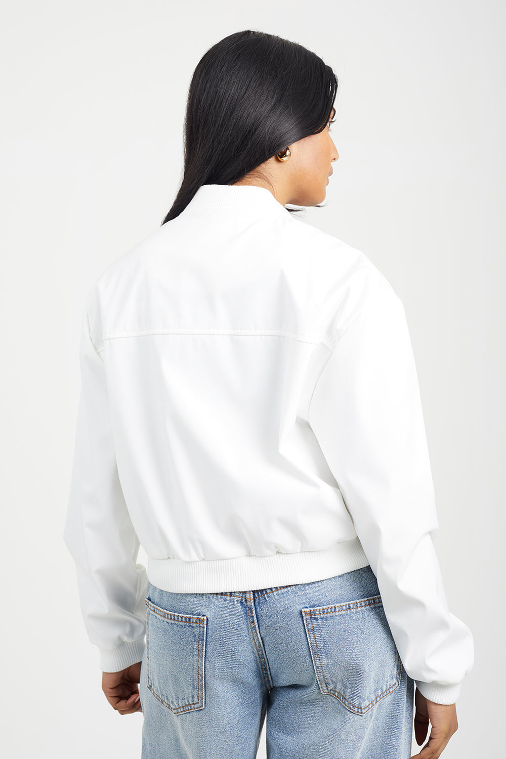 Brave Soul Cream Bonded Bomber Style Jacket - Cream Image 2