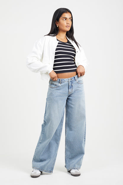 Brave Soul Cream Bonded Bomber Style Jacket - Cream Image 3