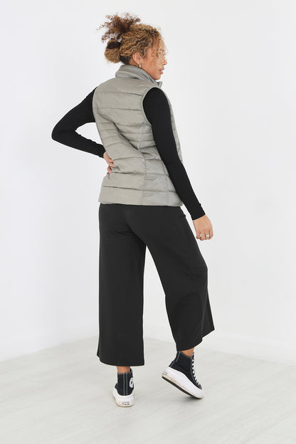 Brave Soul Pale Green Funnel Neck High Shine Gilet - Pale Green Image 2