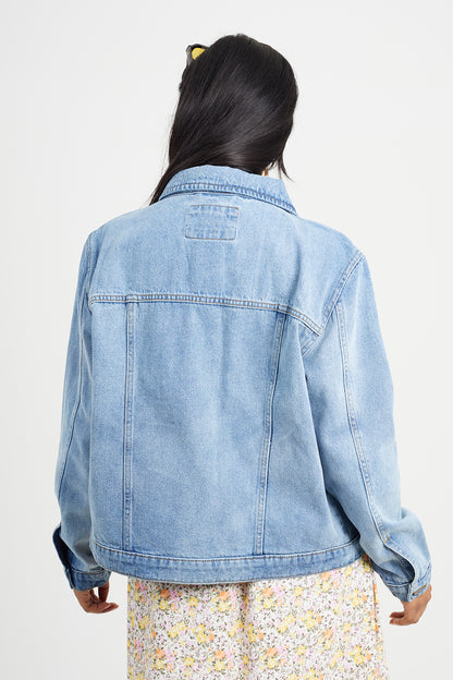 Brave Soul Mid Blue Western Style Denim Jacket - Mid Blue Image 2