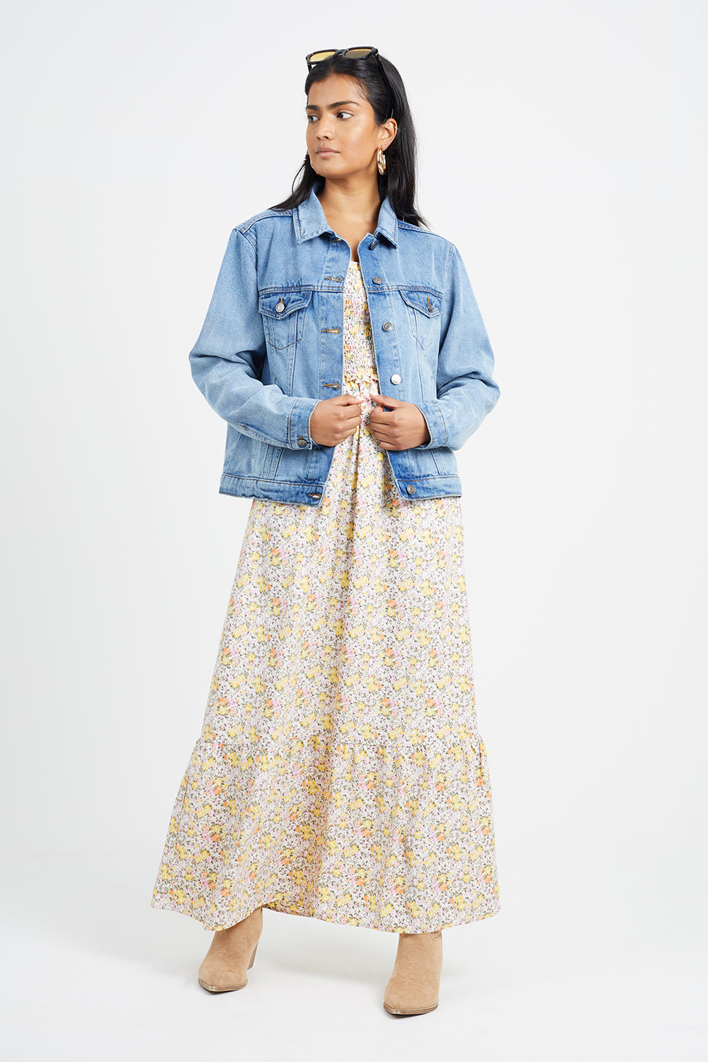 Brave Soul Mid Blue Western Style Denim Jacket - Mid Blue Image 3