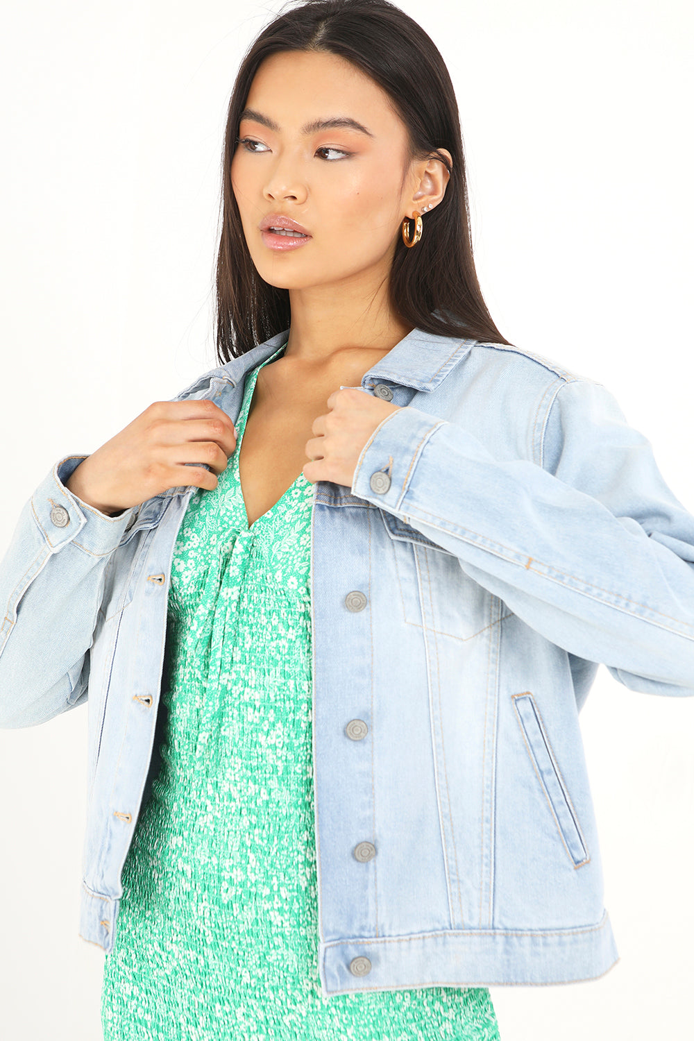 Brave Soul Light blue Western Style Denim Jacket - Light blue Image 3