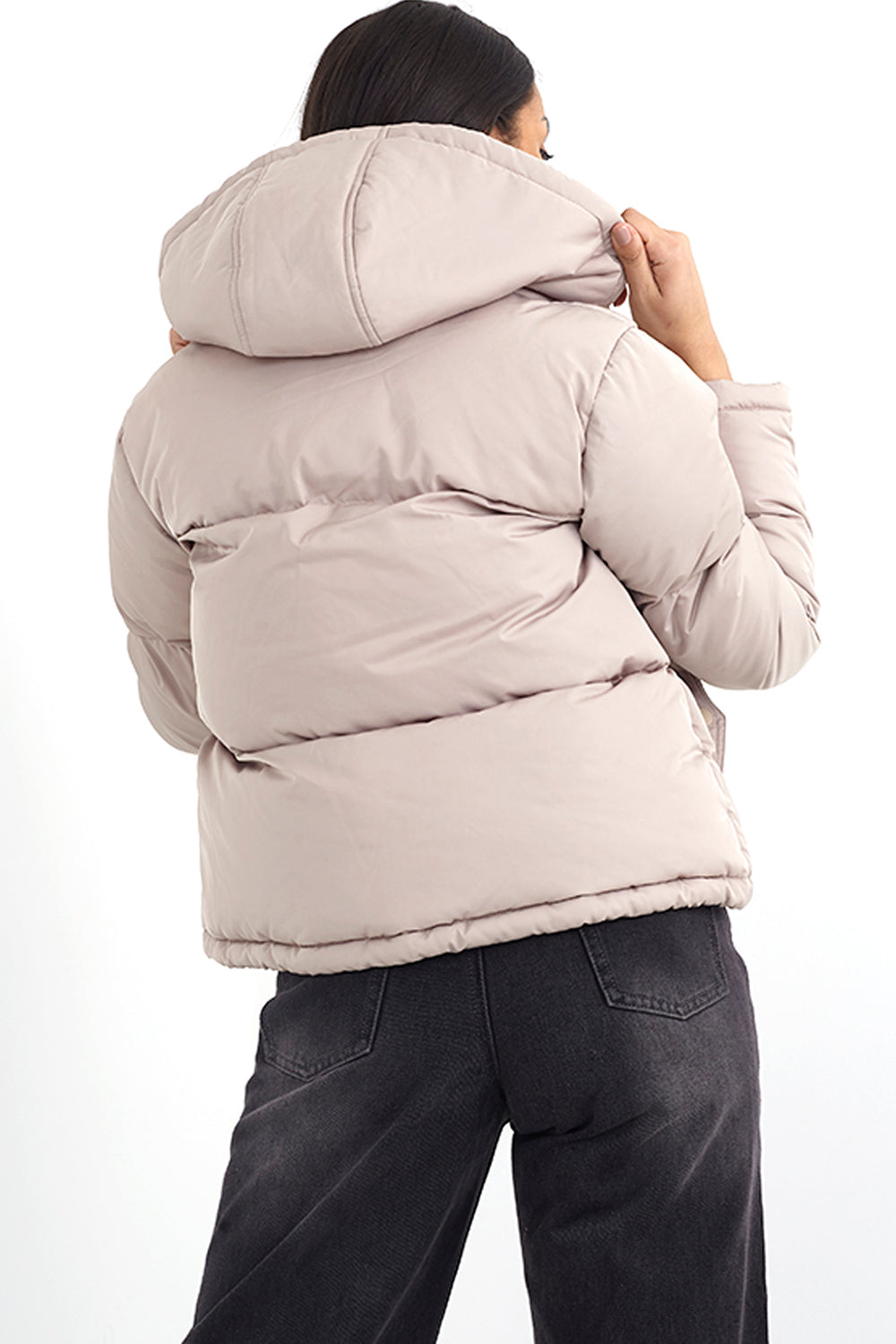Brave Soul Stone Padded Short Hooded Jacket - Stone Image 2