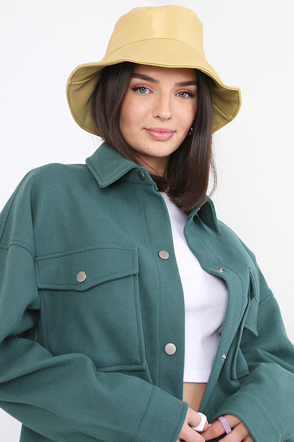 Brave Soul Mint Faux Wool Shacket  - Mint Image 3
