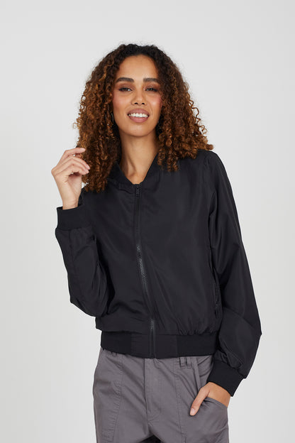 Brave Soul Black Bomber Jacket - Black Image 1