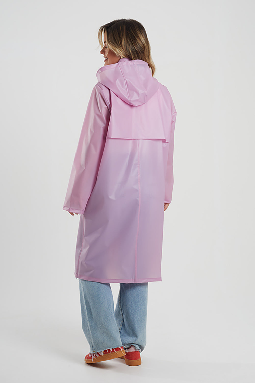 Brave Soul Lilac Cloudy Longline Rain Mac - Lilac Image 2