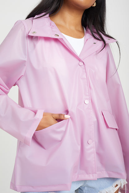 Brave Soul Lilac Cloudy Rain Mac - Lilac Image 2