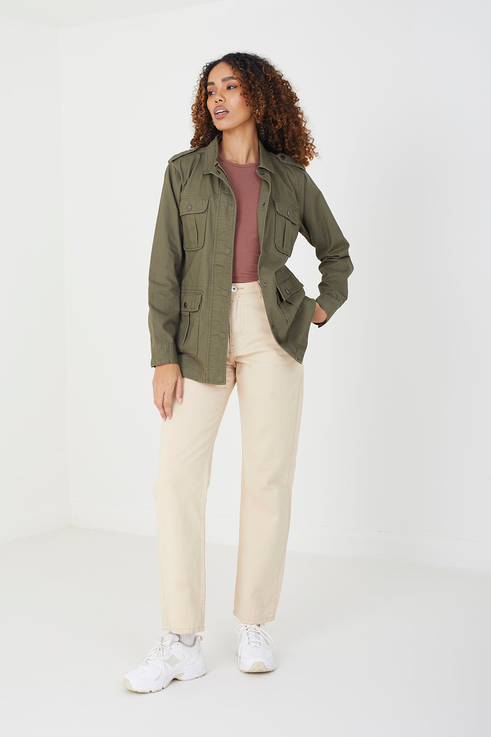 Brave Soul Khaki Cotton Utility Jacket - Khaki Image 3
