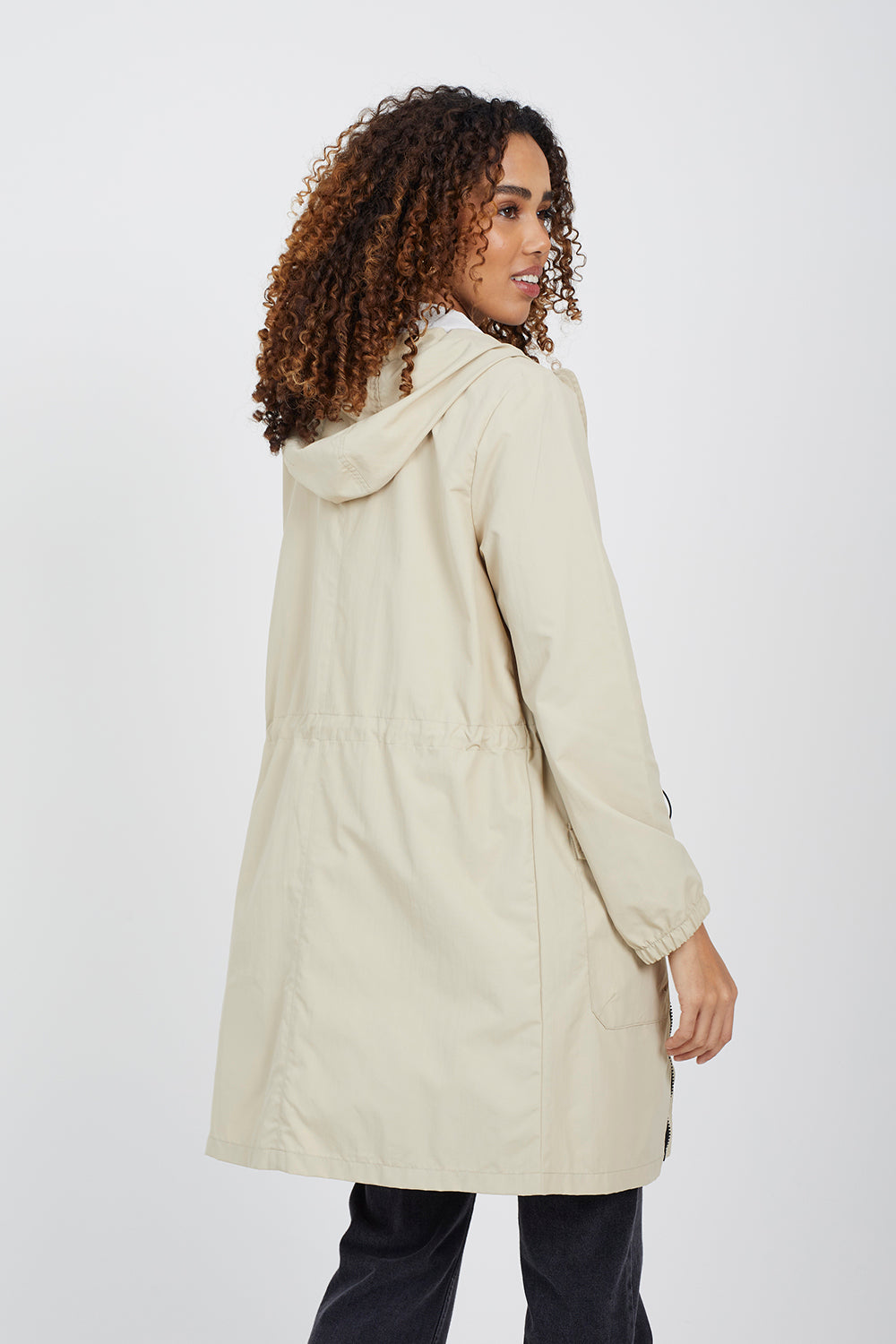 Brave Soul Stone Lightweight Hooded Patch Pocket Jacket - Stone Image 2