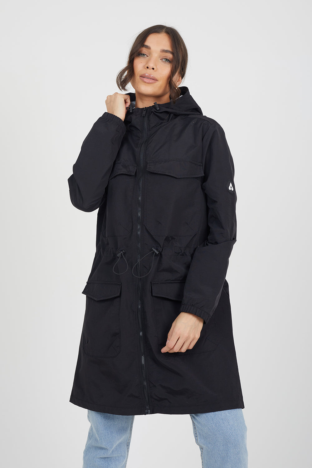 Brave Soul Black Lightweight Hooded Patch Pocket Jacket - Black Image 1