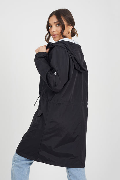 Brave Soul Black Lightweight Hooded Patch Pocket Jacket - Black Image 2
