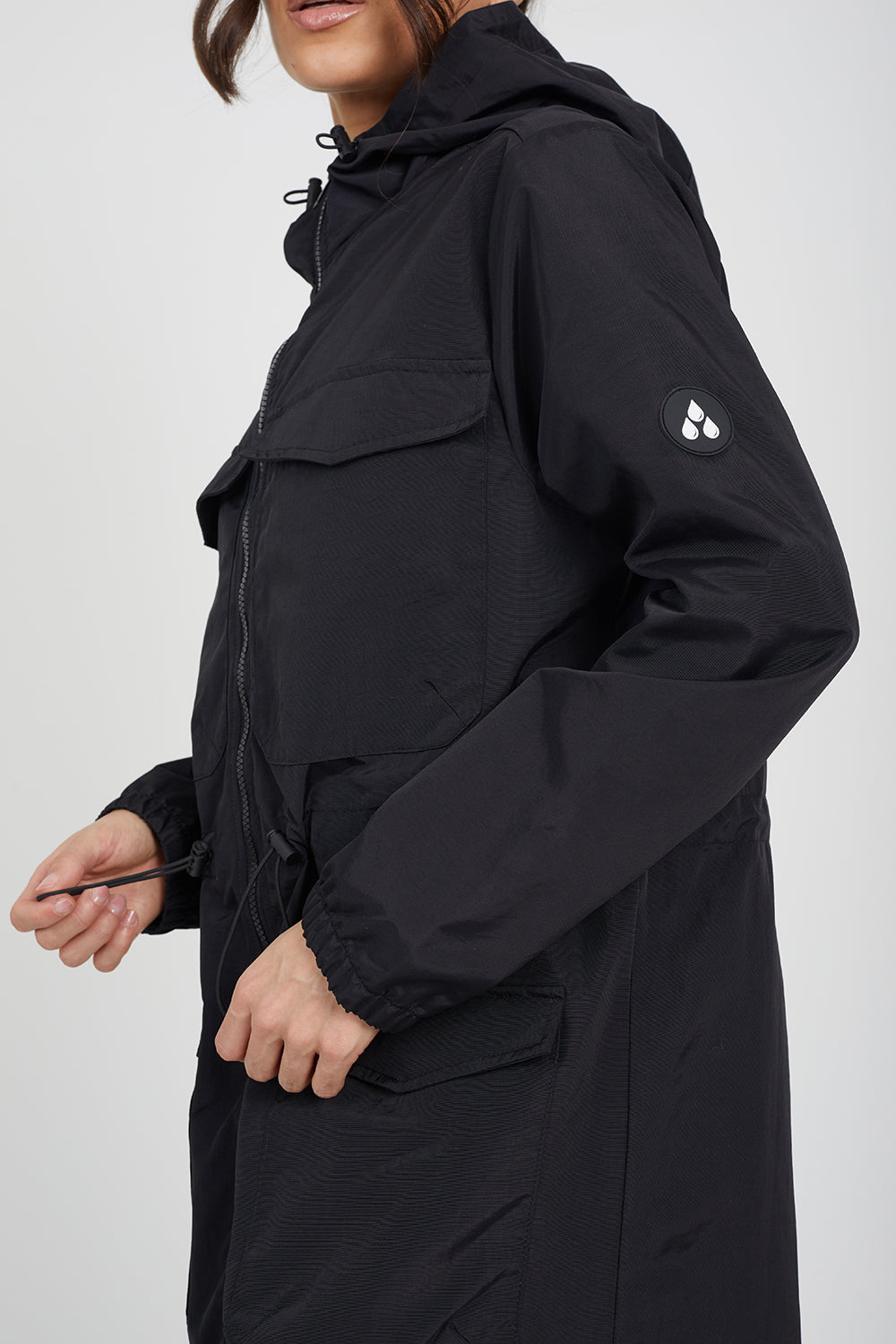 Brave Soul Black Lightweight Hooded Patch Pocket Jacket - Black Image 4