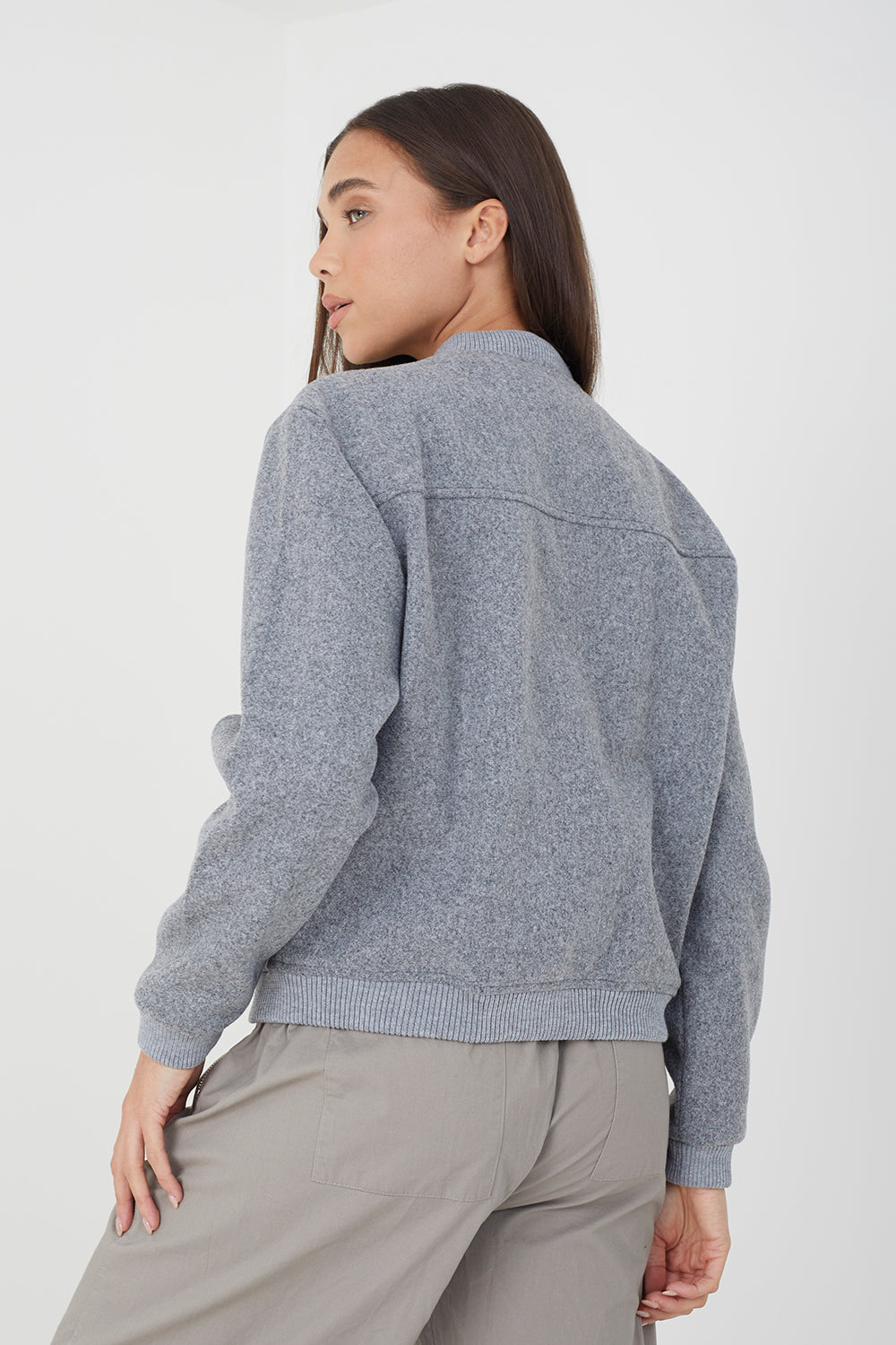 Brave Soul Grey Bomber Jacket - Grey Image 2