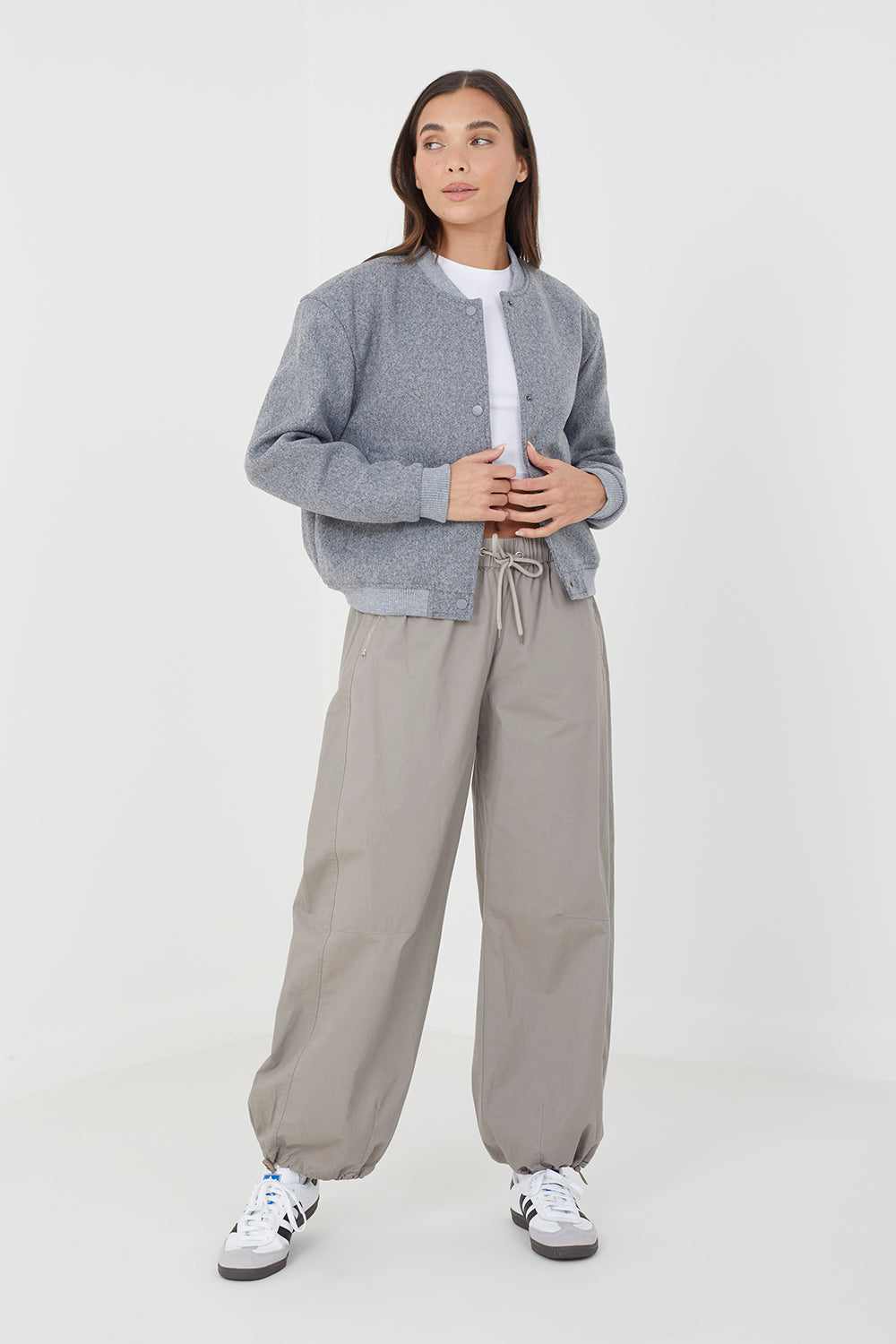 Brave Soul Grey Bomber Jacket - Grey Image 3