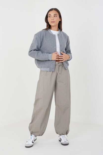 Brave Soul Grey Bomber Jacket - Grey Image 3