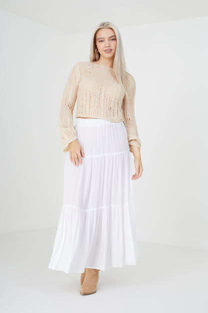 Brave Soul Natural Ladder Stitch Crew Neck Jumper - Natural Image 3