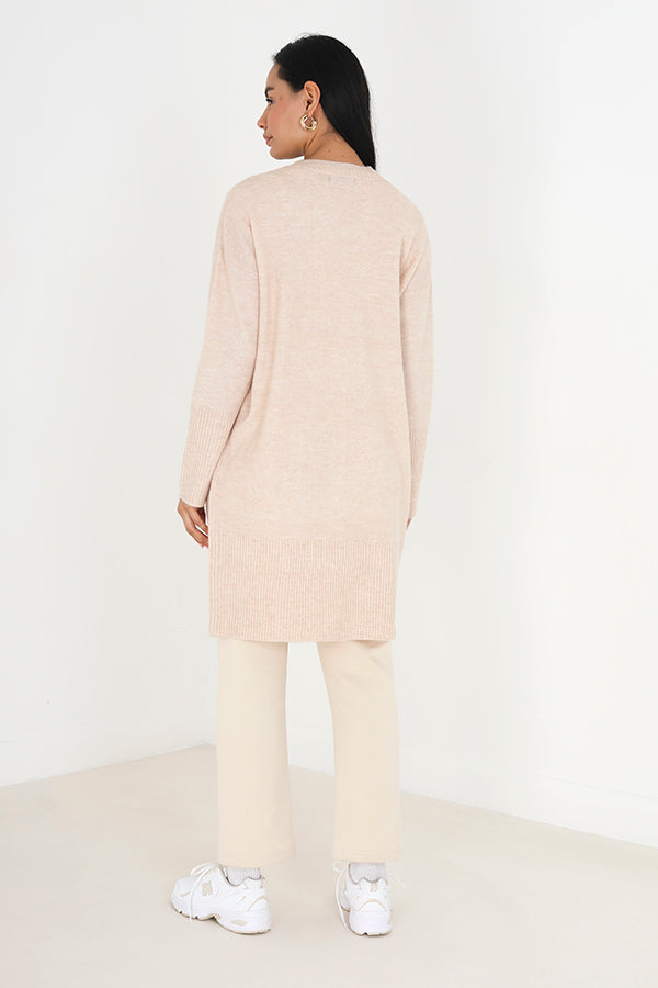 Brave Soul Camel Longline Cardigan - Camel Image 2