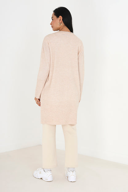 Brave Soul Camel Longline Cardigan - Camel Image 2