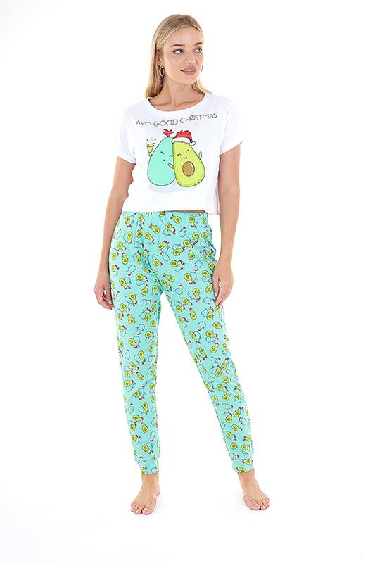 Brave Soul Green Cotton Christmas Pyjama Set - Green Image 1