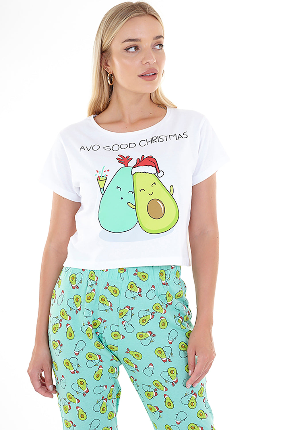 Brave Soul Green Cotton Christmas Pyjama Set - Green Image 2