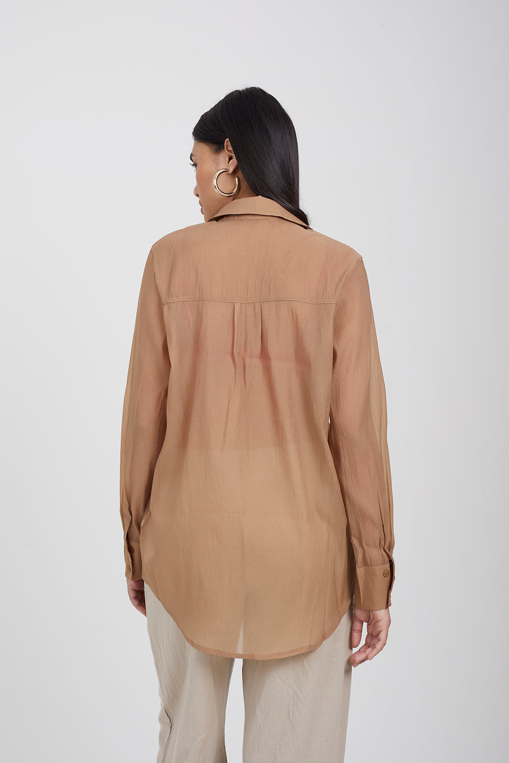 Brave Soul Beige Relaxed Fit Long Sleeve Shirt - Beige Image 2