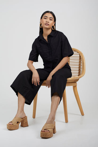 Brave Soul Black Short Sleeve Cropped Shirt - Black Image 4