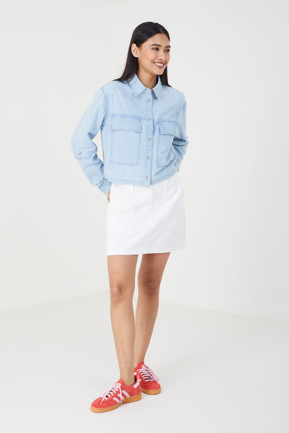 Brave Soul Blue Long Sleeve Denim Shirt - Blue Image 3