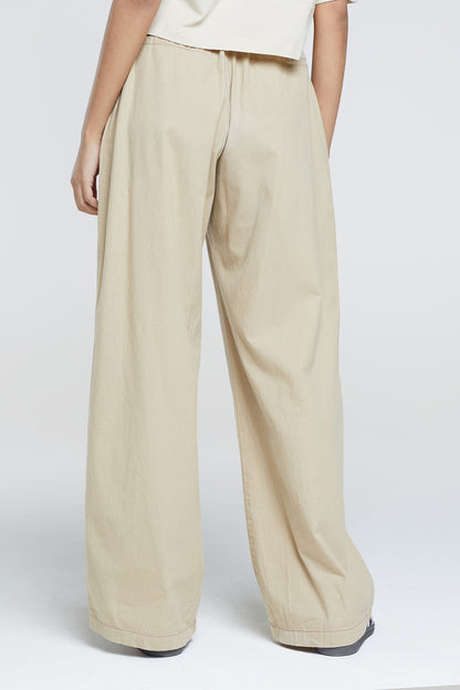 Brave Soul Stone Cotton Adjustable Elasticated Waist Trousers - Stone Image 2