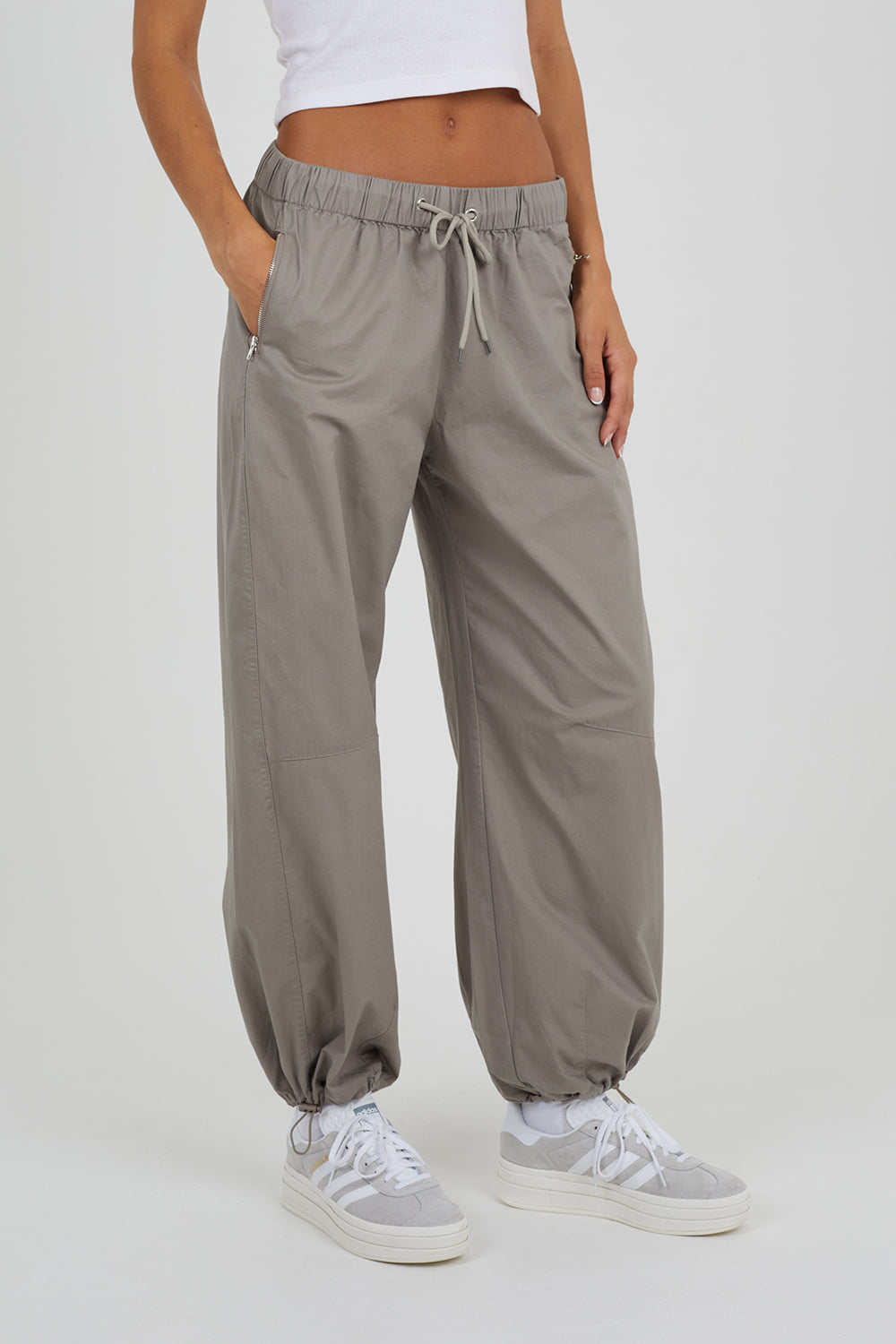Brave Soul Grey Utility Style Adjustable Cargos - Grey Image 1