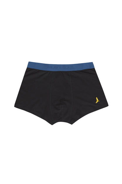 Brave Soul Black Pack of 7 Boxers with Embroidery Detail - Black Image 1