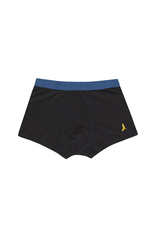 Brave Soul Black Pack of 7 Boxers with Embroidery Detail - Black Image 1