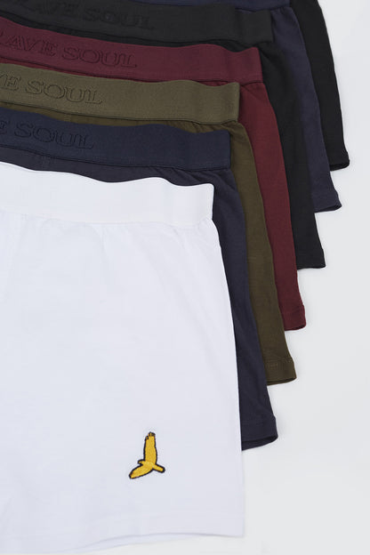 Brave Soul Black Pack of 7 Boxers with Embroidery Detail - Black Image 4