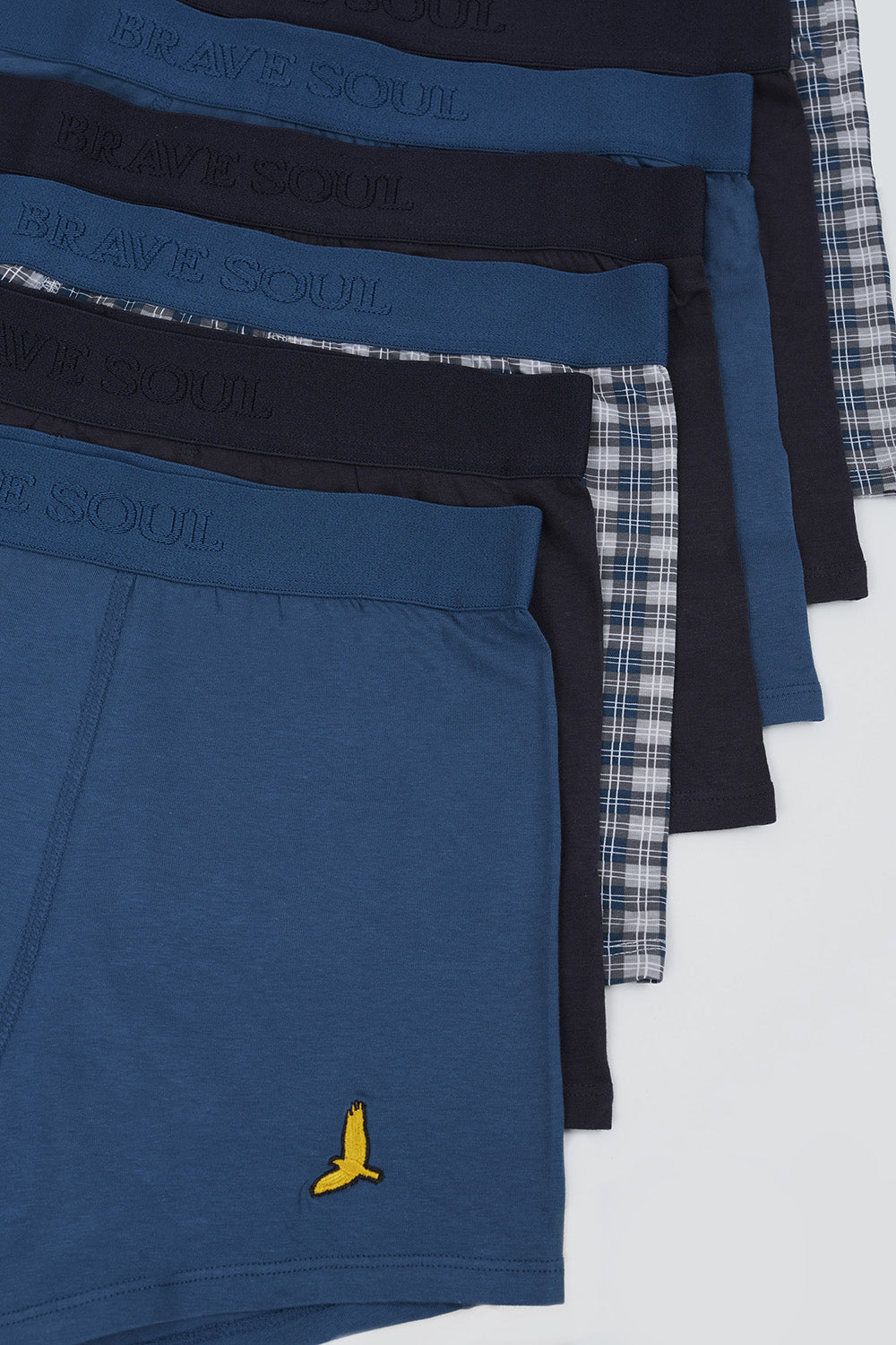 Brave Soul Navy Pack of 7 Boxers with Embroidery Detail - Navy Image 4