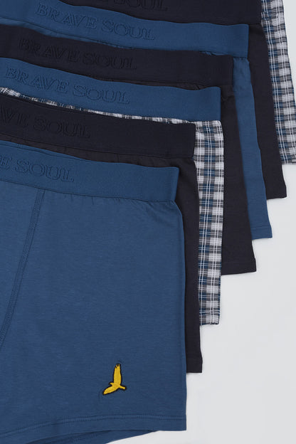 Brave Soul Navy Pack of 7 Boxers with Embroidery Detail - Navy Image 4